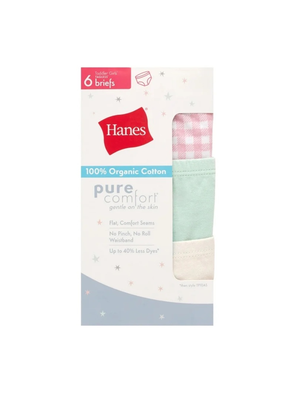 Hanes Toddler Girls 100% Organic Cotton Sz 2T/3T